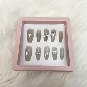 Handmade Press On Nails Rhinestones Small